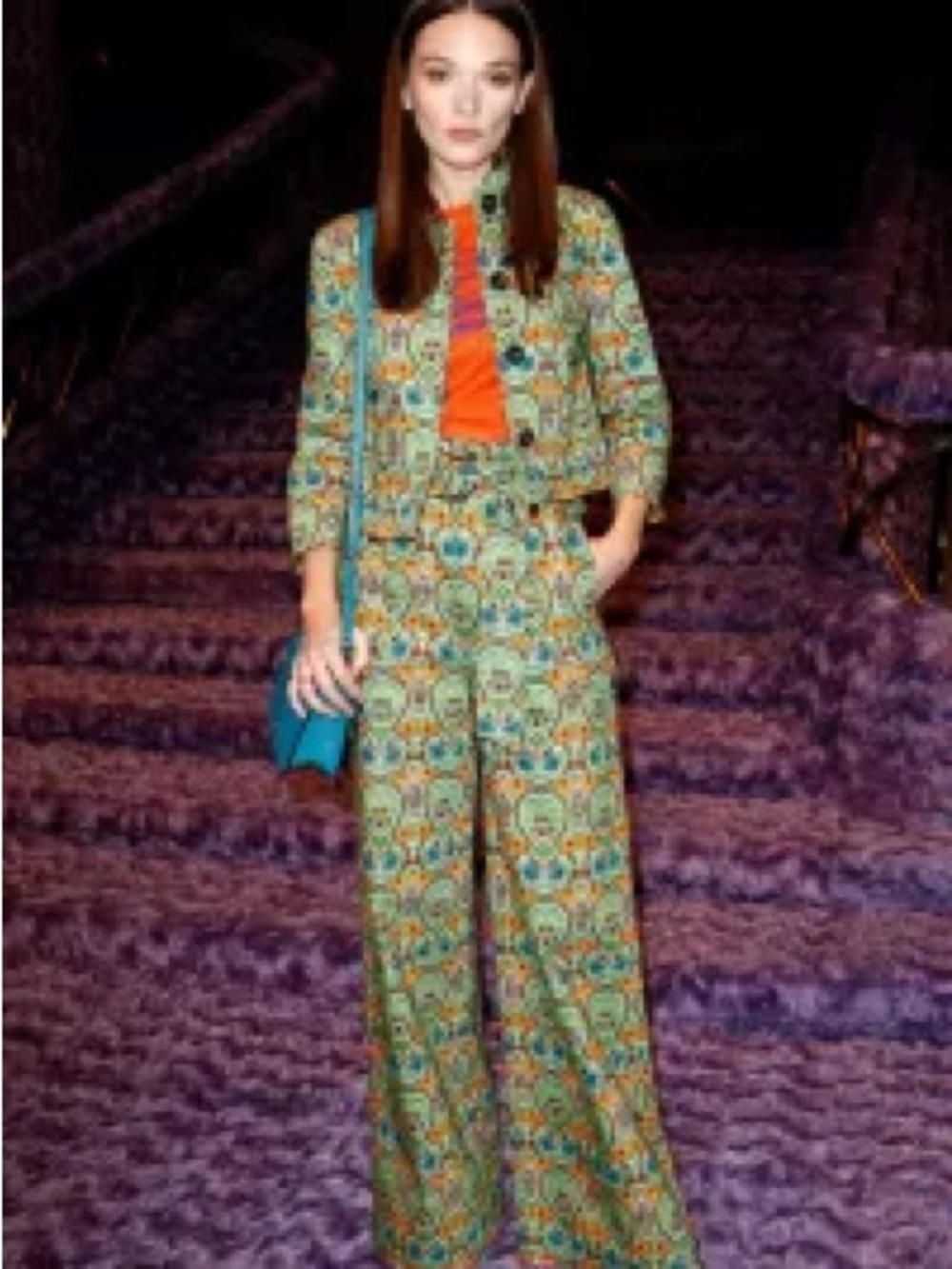 Miu Miu Runway Collection Colorful 70s Floral-Print Wide-Leg Pants, Stunning - Picture 3 of 13